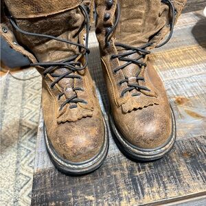 Rocky Distressed Brown Lace-Up Boots